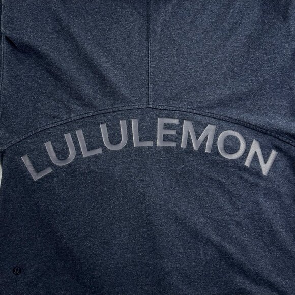 Lululemon Cut Above Hoodie Expression Women’s 8 Heathered Naval Blue Side Slits - Picture 4 of 10